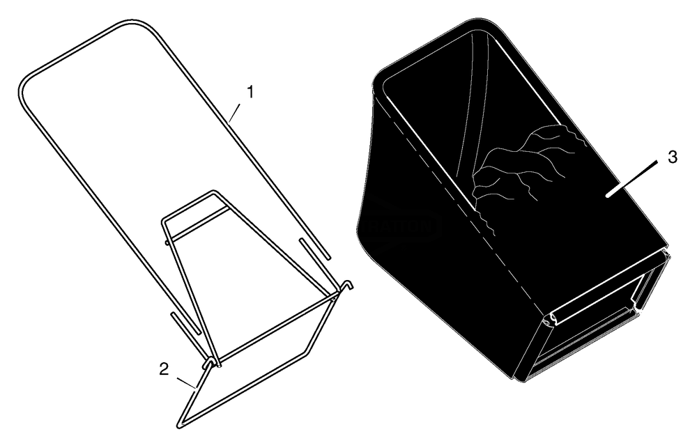 Handle And Bagger Assembly Diagram and Parts List for 223311X199A 2005 Briggs and Stratton Lawn Mower